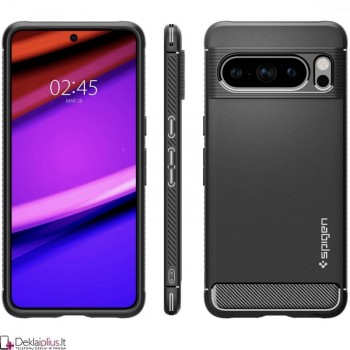 Spigen rugged armor guminis dėklas - juodas (Google Pixel 8 Pro)